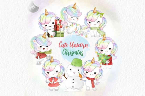 Download Cute Unicorn Christmas Clipart - Unicorn christmas Collection