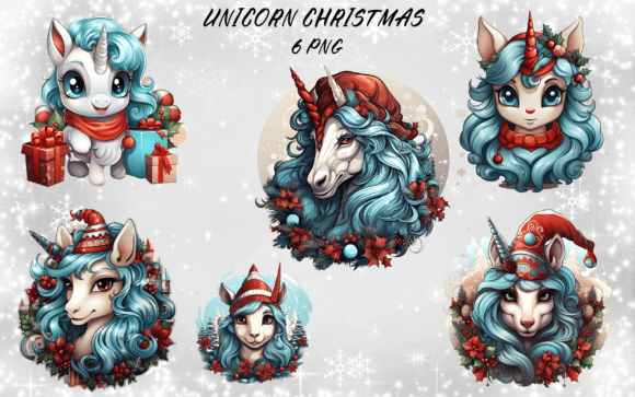 Download Unicorn Christmas Sublimation Bundle - Unicorn christmas Collection