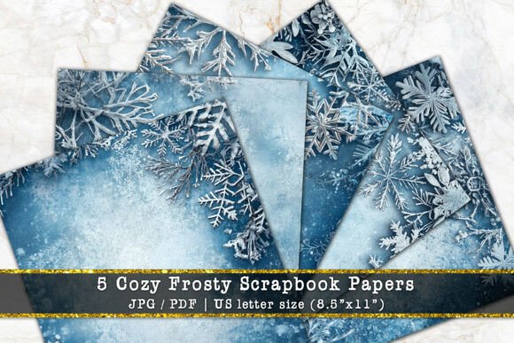 Download Cozy Frosty Winter Scrapbook Paper Pack - Winter scrapbook paper Collection