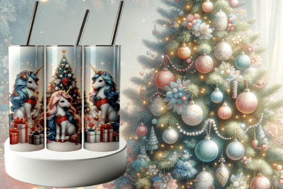 Download Cute Unicorn Christmas Tumbler Wrap - Unicorn christmas Collection