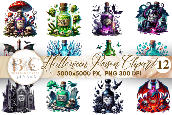 Download Halloween Poison Bottle Clipart Bundle - Premium Resources