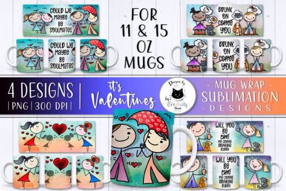 Download Cute Valentines Day Mug Wraps | Love PNG - Valentines day Collection