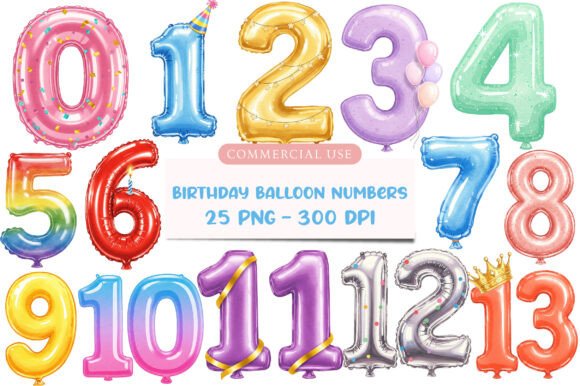 Download Happy Birthday Balloon Numbers Clipart - Birthday Collection