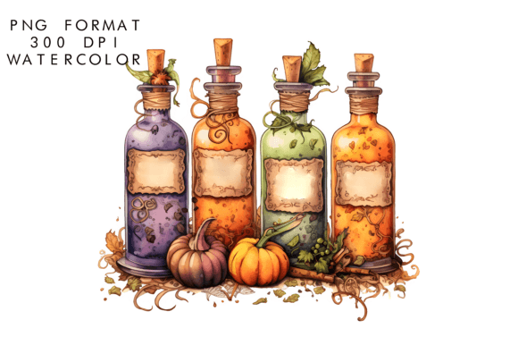 Download Watercolor Witch Potions Clipart - Witch potions clipart Collection