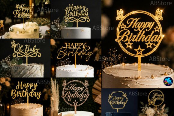 Download Birthday Cake Topper Laser Cut - Birthday Collection