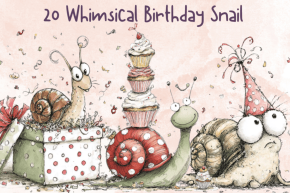 Download Whimsical Birthday Snail Clipart - Birthday Collection