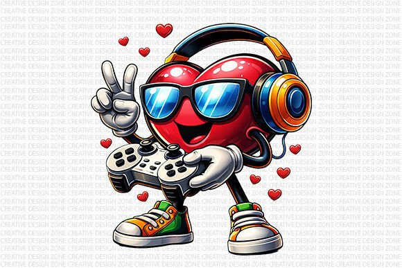 Download Cool Gamer Heart Valentine PNG - Valentine png Collection
