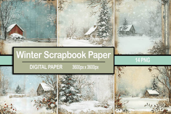Download Vintage Winter Scrapbook Paper - Winter scrapbook paper Collection