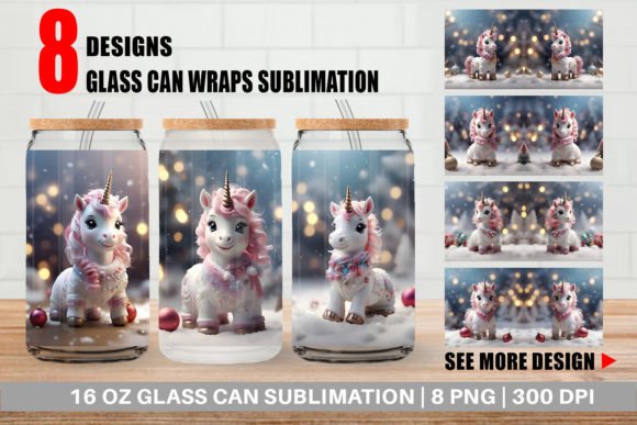 Download Glass Can Unicorn Christmas - Unicorn christmas Collection