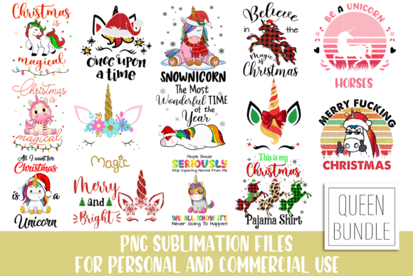 Download Unicorn Christmas Sublimaton Bundle - Unicorn christmas Collection