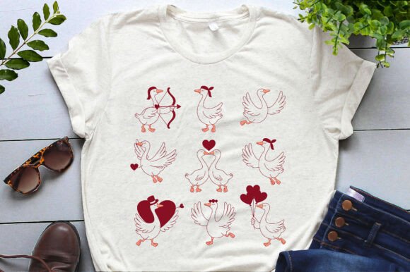 Download Goose Hand-Drawn Cute Valentines Day Png - Valentines day Collection