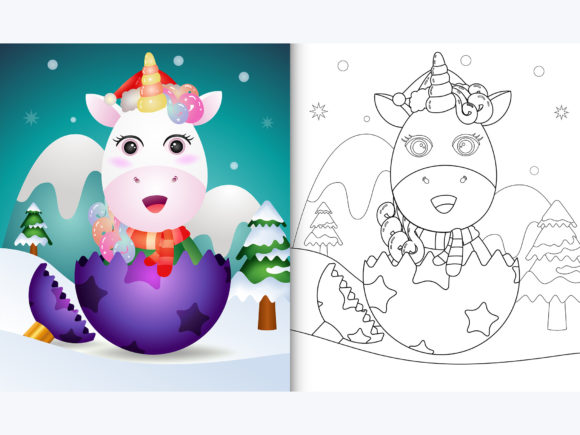 Download Unicorn Christmas Ball - Coloring Page - Unicorn christmas Collection
