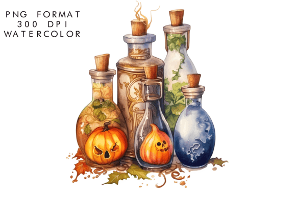 Download Watercolor Witch Potions Clipart - Witch potions clipart Collection