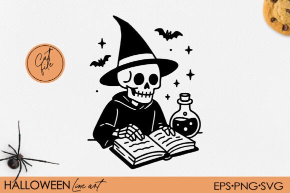 Download Witchy Skeleton Halloween Clipart SVG - Premium Resources