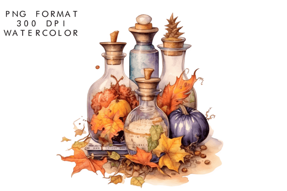 Download Watercolor Witch Potions Clipart - Premium Resources